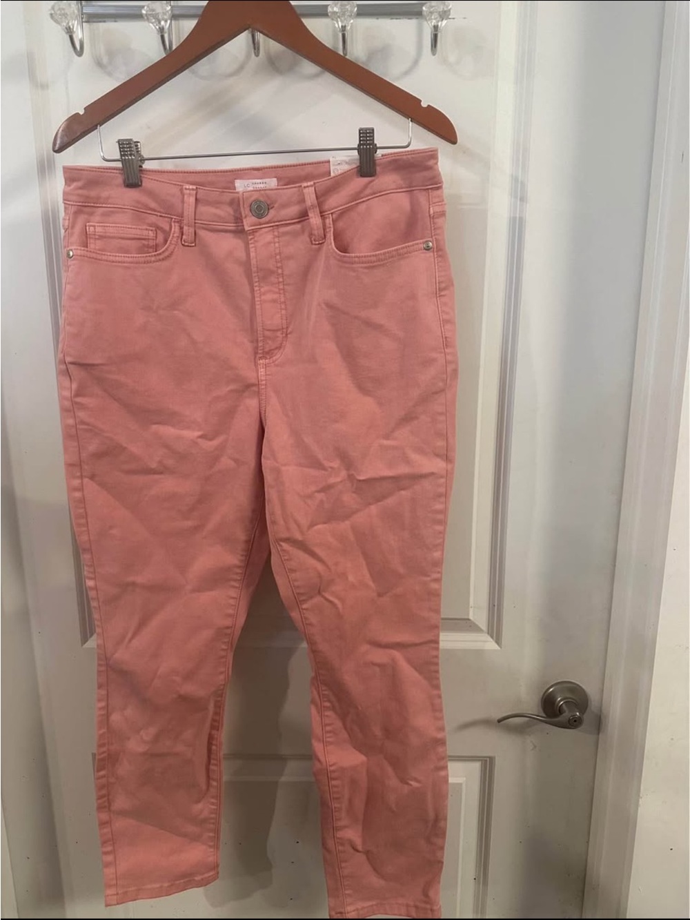 LC Lauren Conrad Peach-Pink Ankle Crop Jeans